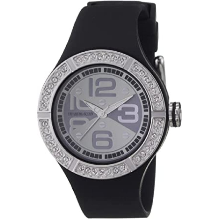 DYRBERG KERN Glamoura Crystals Black Rubber Strap