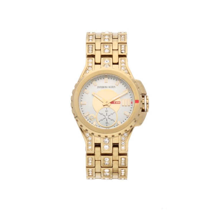 DYRBERG KERN DIAMANDIA Crystals Gold Stainless Steel Bracelet