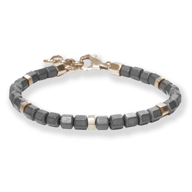 BORSARI Tibet Grey Hematite and Silver Bracelet