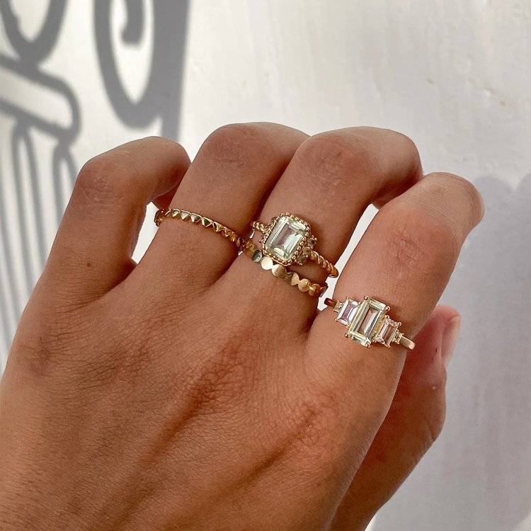 24KAE Ring with colored stones