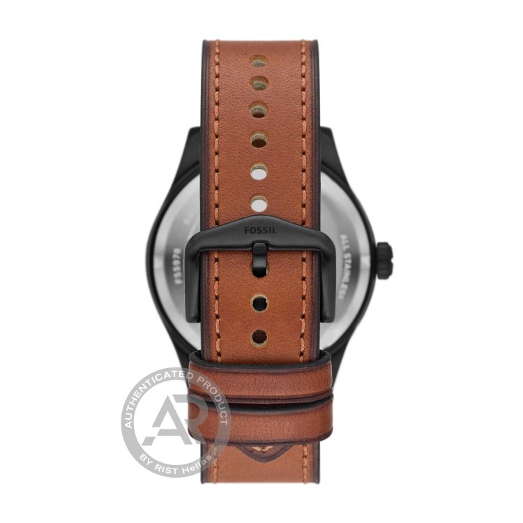 FOSSIL Defender Solar-Powered Brown Leather Strap