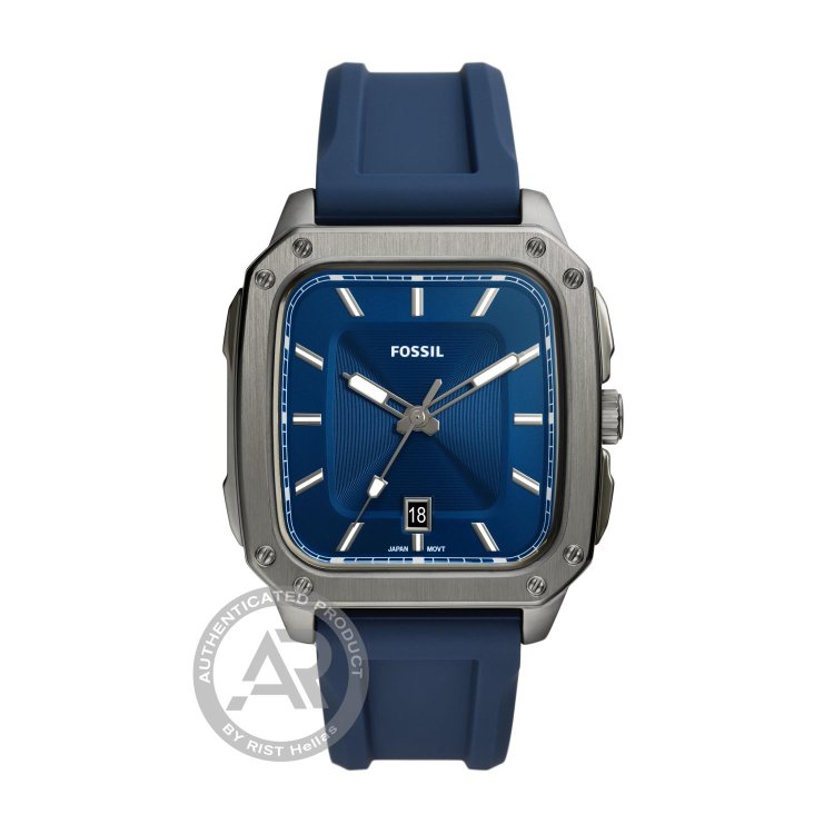 FOSSIL Inscription Blue Silicone Strap