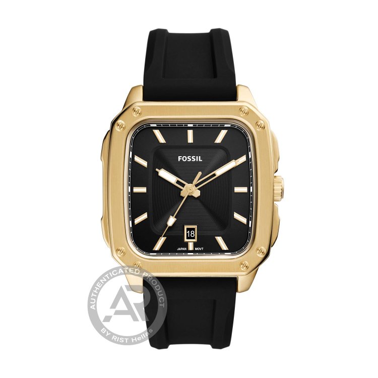 FOSSIL Inscription Black Silicone Strap