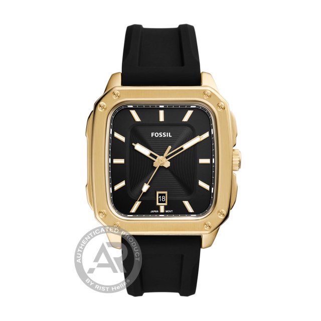 FOSSIL Inscription Black Silicone Strap