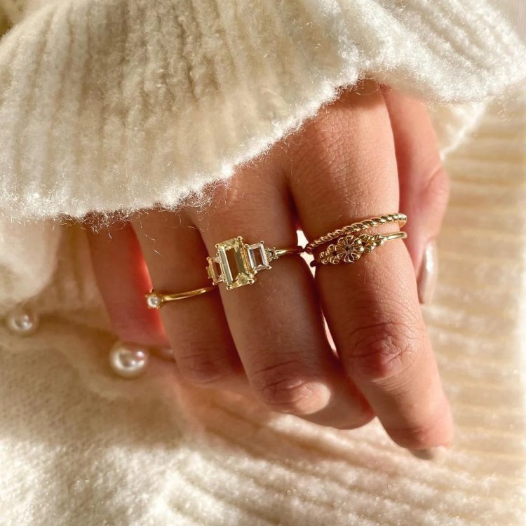 24KAE Ring with colored stones