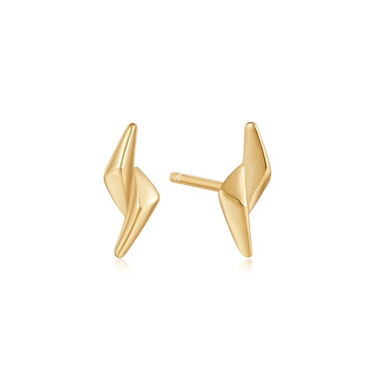 ANIA HAIE TOUGH LOVE Gold Double Spike Stud Earrings