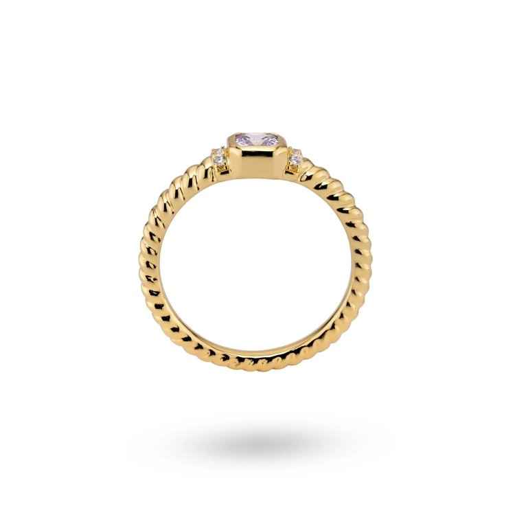 24KAE Ring with Colored Stones and Structure