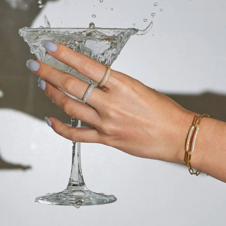 ANIA HAIE TOUGH LOVE Silver Pave Dome Ring