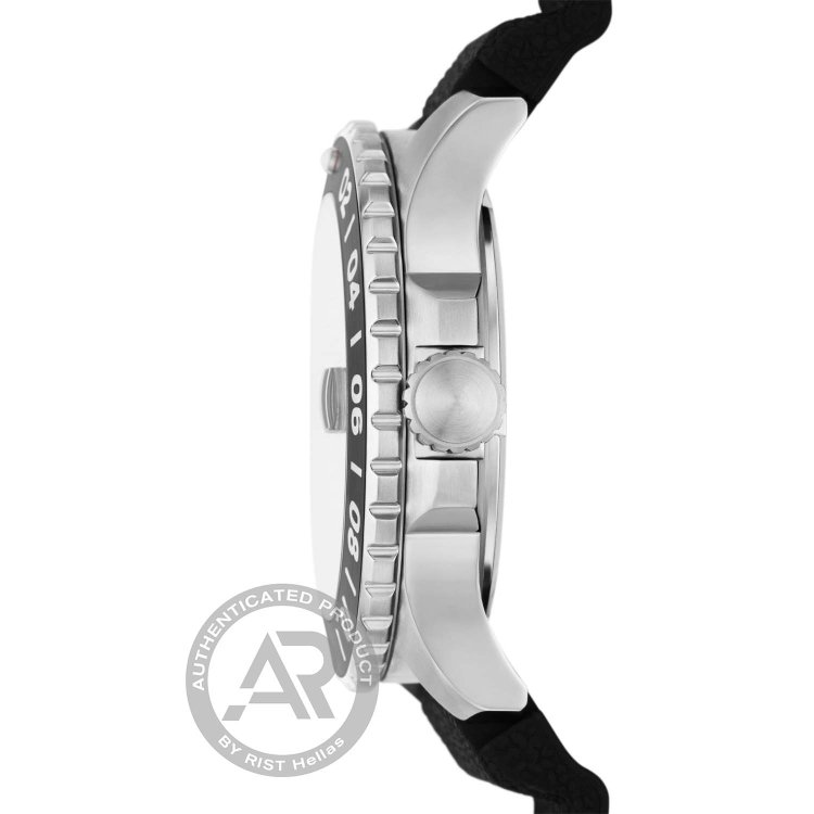 FOSSIL Fossil Blue GMT Black Silicone Strap