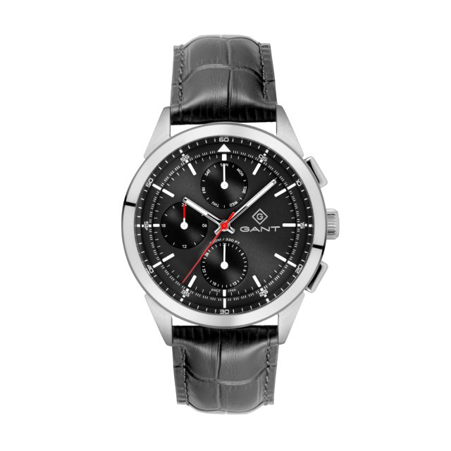 GANT Webster Multifunction Black Croco Leather Strap