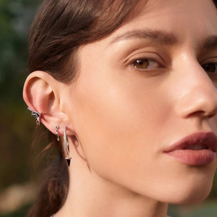 ANIA HAIE POLISHED PUNK Silver Sparkle Spike Ear Cuff