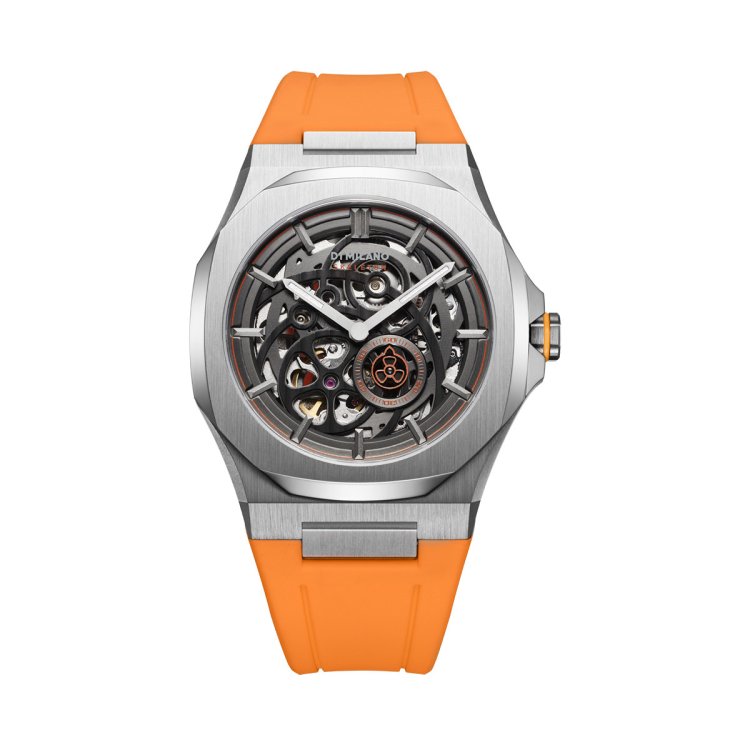 D1 MILANO SKELETON SLICE ORANGE Rubber Strap