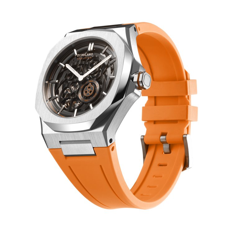 D1 MILANO SKELETON SLICE ORANGE Rubber Strap