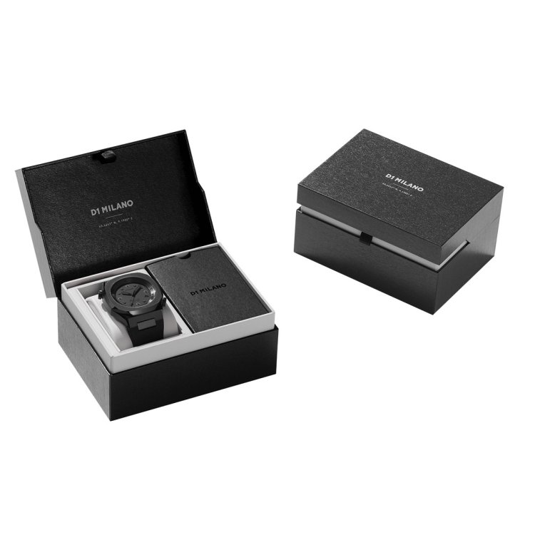 D1 MILANO SUBACQUEO PROJECT SHADOW Black Rubber Strap