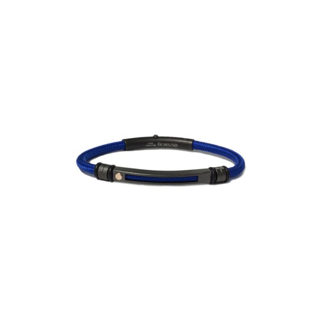 BORSARI Nautico Blue Polyester Stainless Steel Bracelet