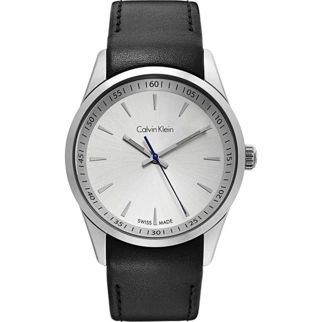 CALVIN KLEIN BOLD Black Leather Strap