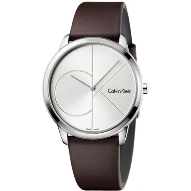 CALVIN KLEIN MINIMAL Brown Leather Strap