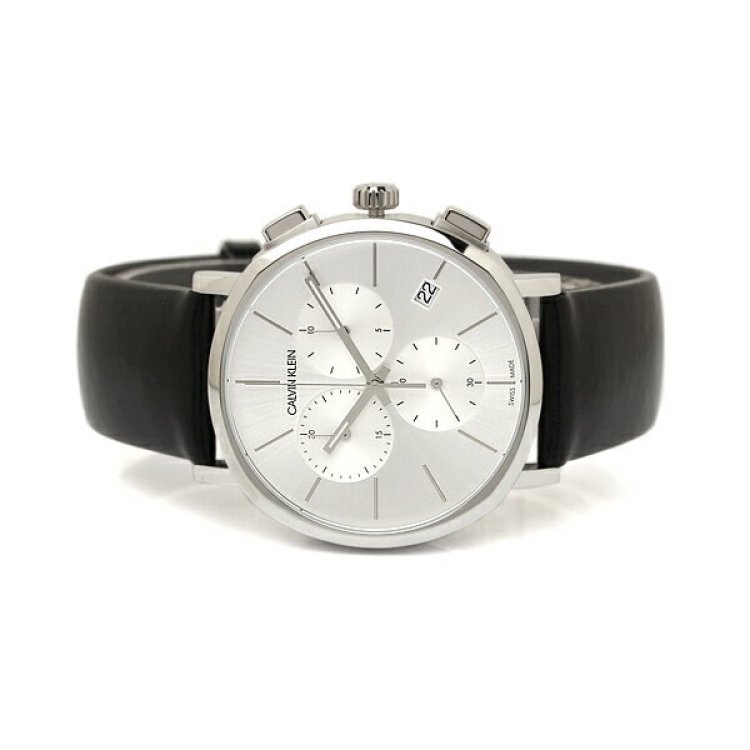 CALVIN KLEIN POSH Chrono Black Leather Strap