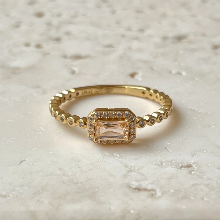 24KAE Ring with Colored Stones