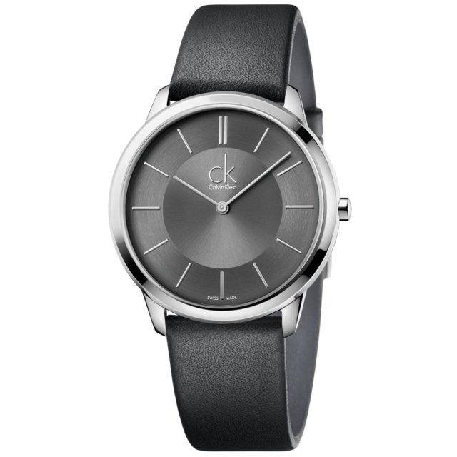 CALVIN KLEIN MINIMAL Black Leather Strap