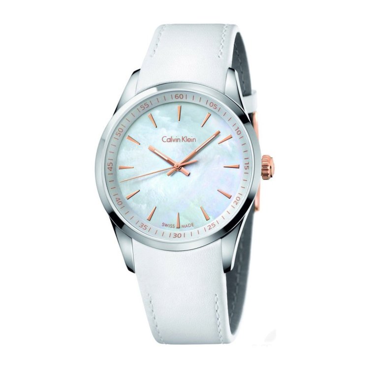 CALVIN KLEIN BOLD White Leather Strap