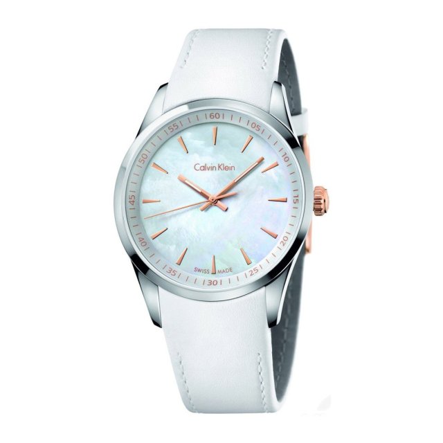 CALVIN KLEIN BOLD White Leather Strap