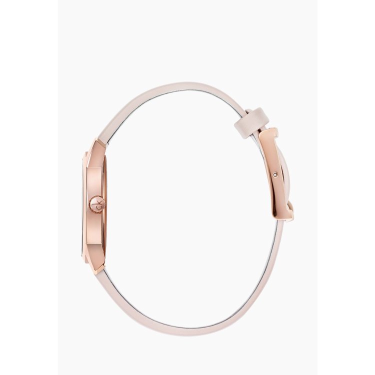 CALVIN KLEIN CITY Rose Gold Pink Leather Strap