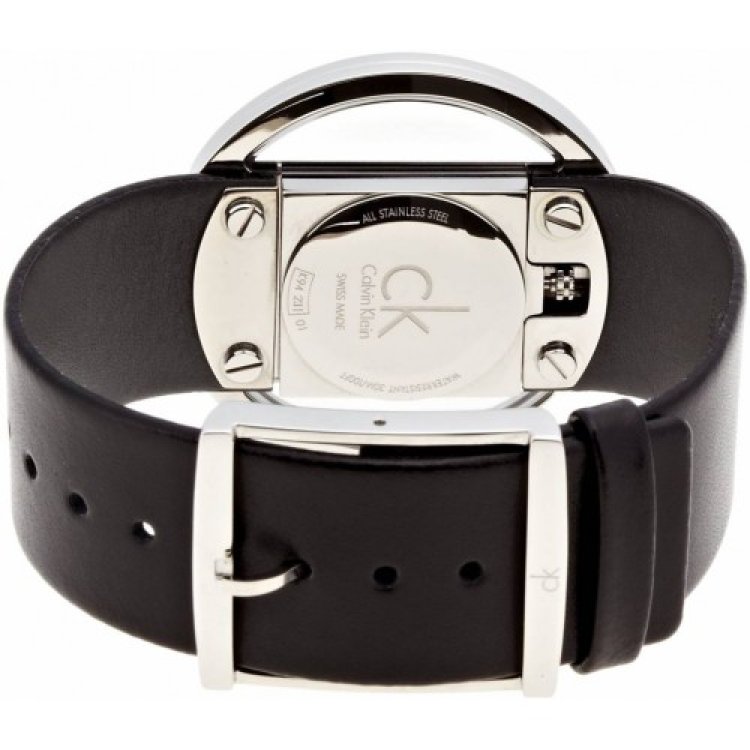 CALVIN KLEIN GLAM Transparent Black Leather Strap