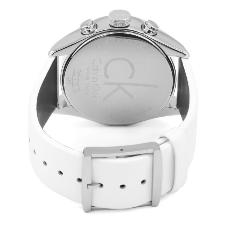 CALVIN KLEIN MASCULINE Chrono White Leather Strap