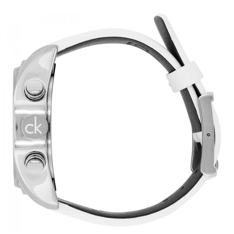 CALVIN KLEIN MASCULINE Chrono White Leather Strap