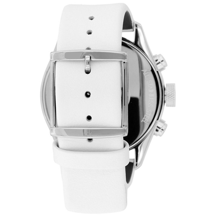 CALVIN KLEIN MASCULINE Chrono White Leather Strap