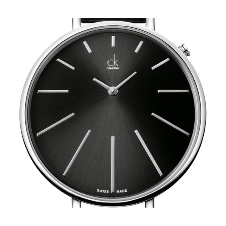 CALVIN KLEIN EQUAL Black Letaher Strap