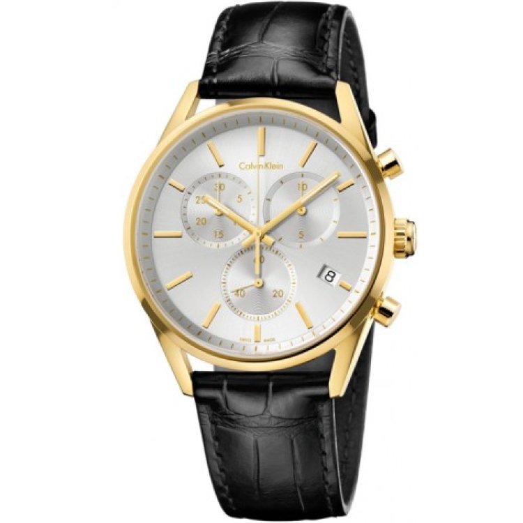 CALVIN KLEIN FORMALITY Chrono Black Leather Strap