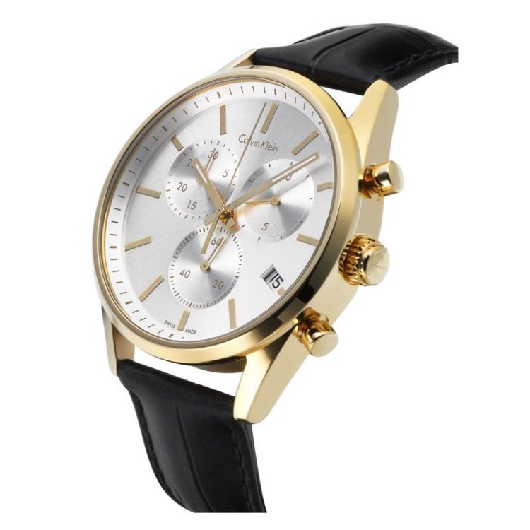 CALVIN KLEIN FORMALITY Chrono Black Leather Strap