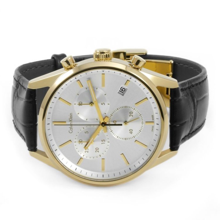CALVIN KLEIN FORMALITY Chrono Black Leather Strap