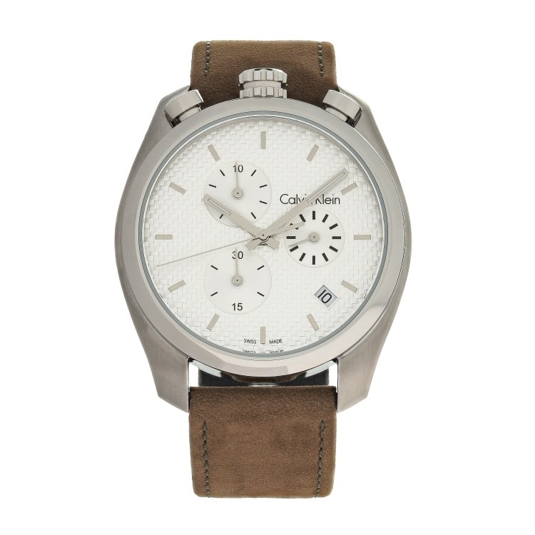 CALVIN KLEIN CONTROL Chrono Brown Leather Strap