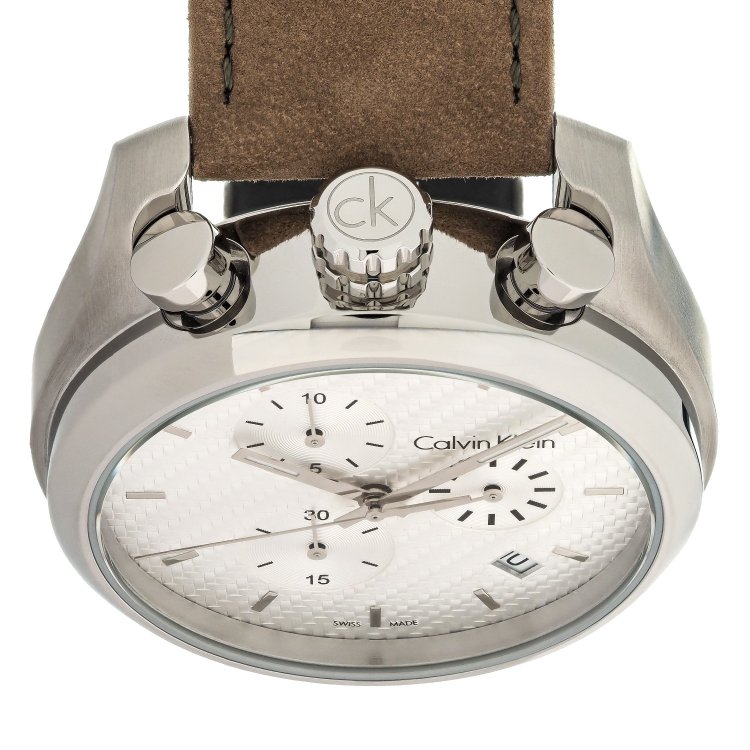 CALVIN KLEIN CONTROL Chrono Brown Leather Strap