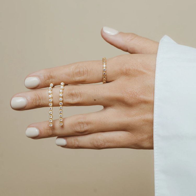 24KAE Ring with Colored Stones