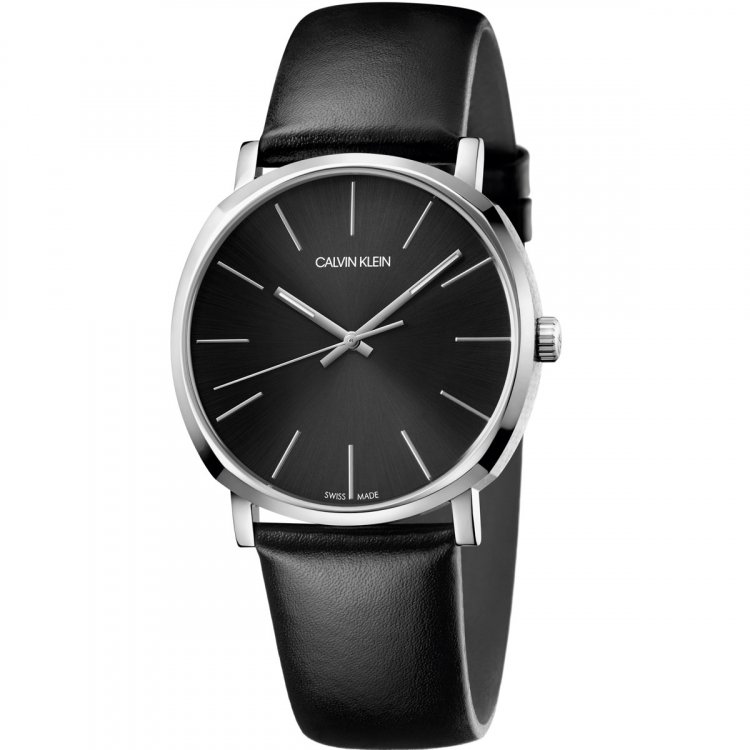 CALVIN KLEIN POSH Black Leather Strap 