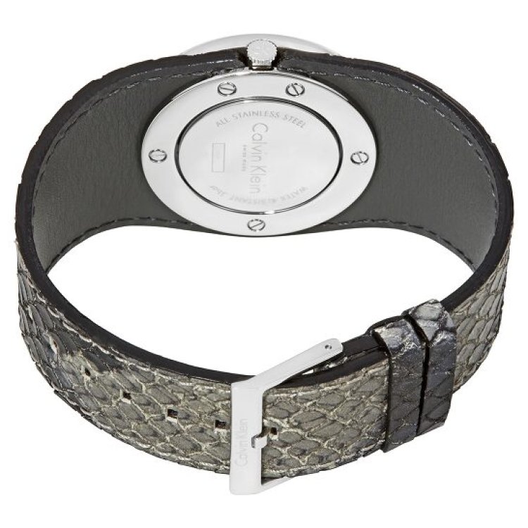 CALVIN KLEIN SPELLBOUND Grey Python-pattern Leather Strap