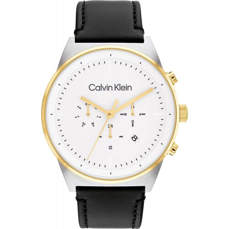 CALVIN KLEIN IMPRESSIVE Black Leather Strap