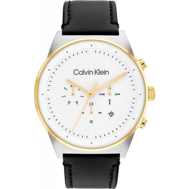 CALVIN KLEIN IMPRESSIVE Black Leather Strap