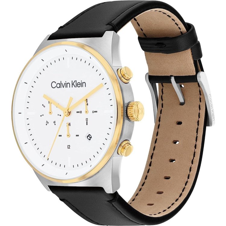 CALVIN KLEIN IMPRESSIVE Black Leather Strap