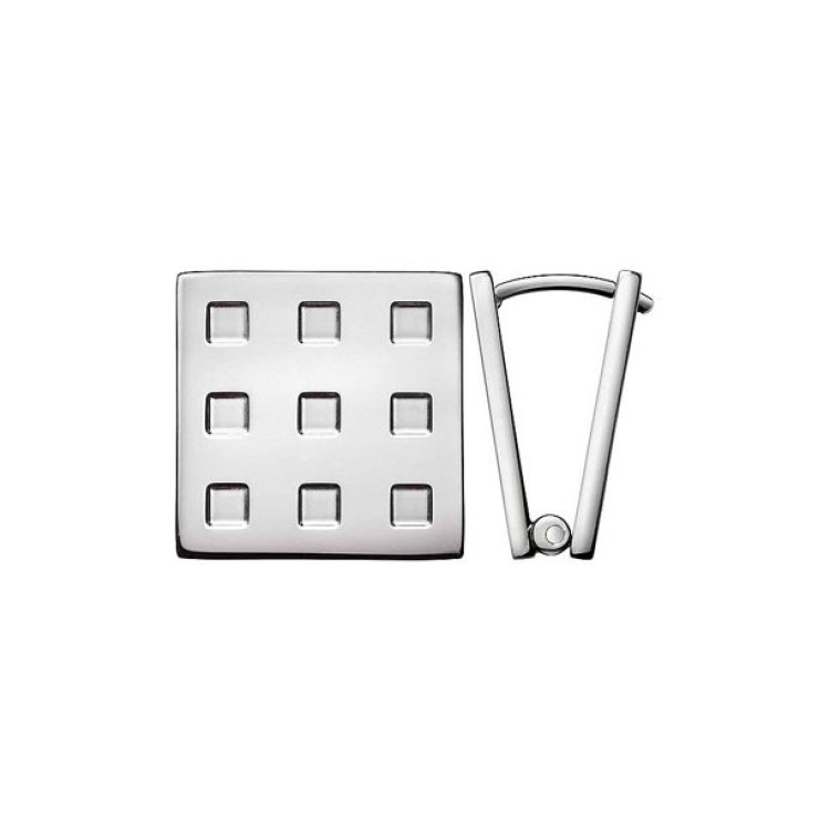 CALVIN KLEIN EARRINGS GRID Square Polished Stainless Steel