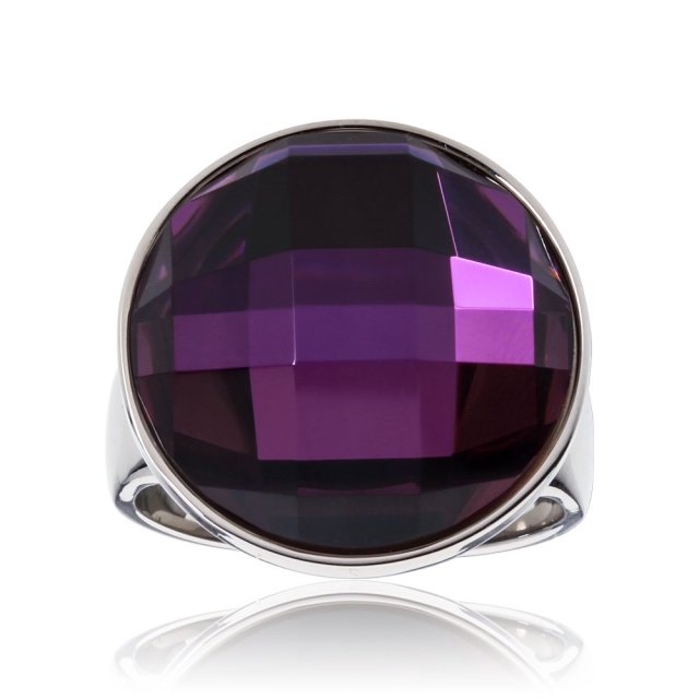 CALVIN KLEIN RING CONTINUITY Stainless Steel Purple Glass Stone