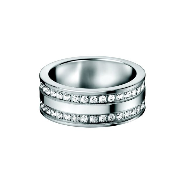 CALVIN KLEIN RING REFLECTIVE Polished Stainless Steel & White Zirconia