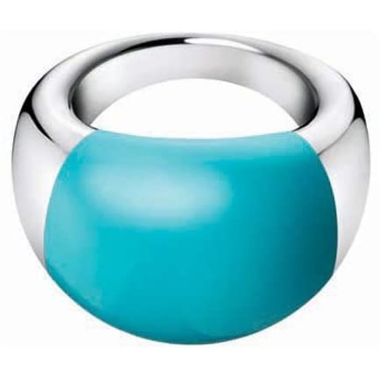 CALVIN KLEIN RING ELLIPSE Stainless Steel Turquoise Stone