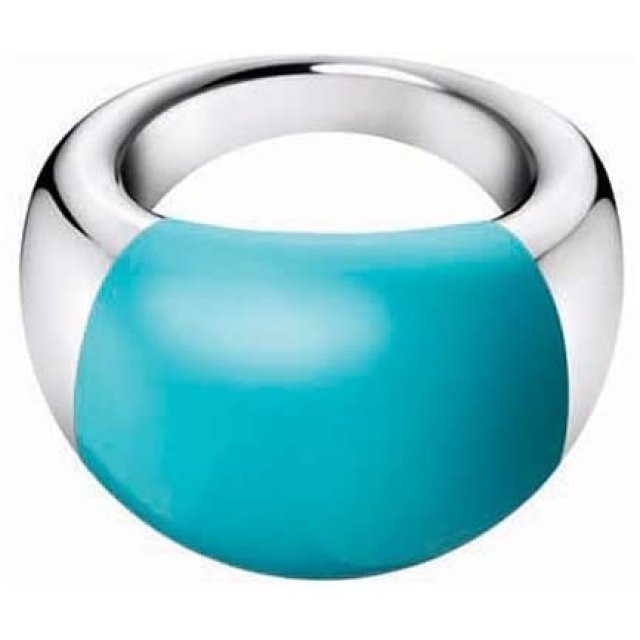 CALVIN KLEIN RING ELLIPSE Stainless Steel Turquoise Stone