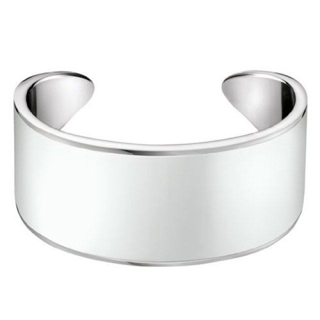 CALVIN KLEIN BRACELET White Stainless Steel Open Bangle