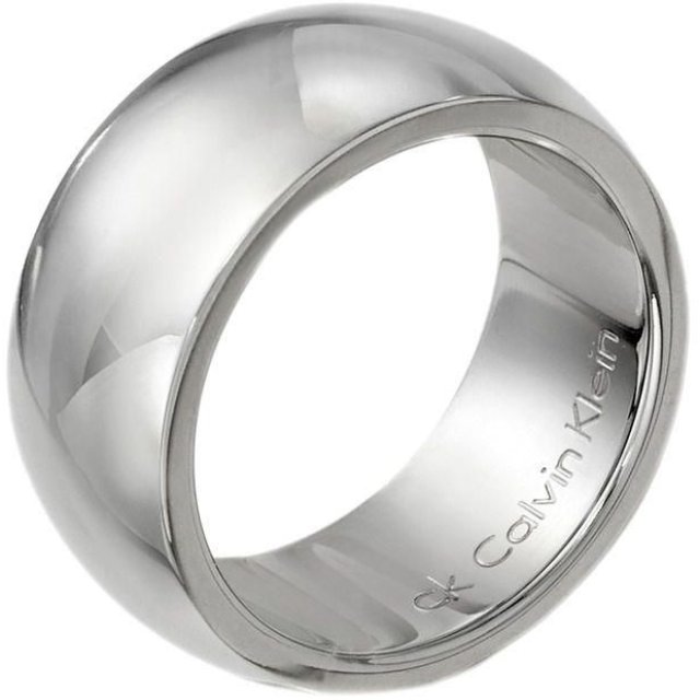 CALVIN KLEIN RING WOMENS Stainless Steel Wide Band